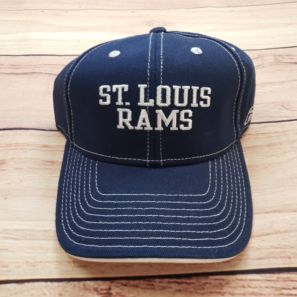 St Louis Rams Hat Cap‎ Mens Strap Back Blue White NFL Football Adjustable Adult